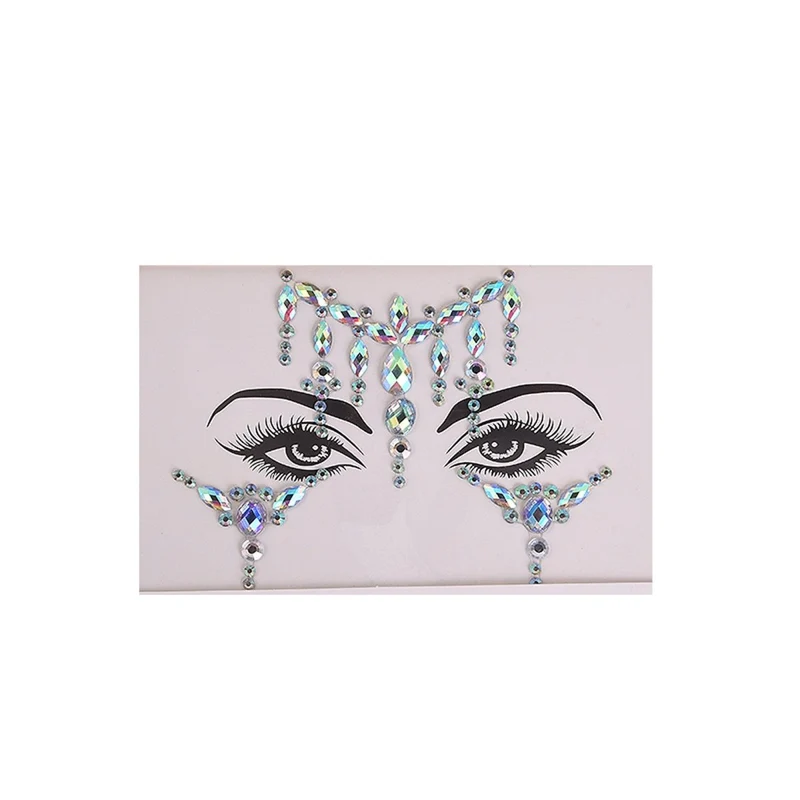 Silver Goddess Face Art Crystal Stickers