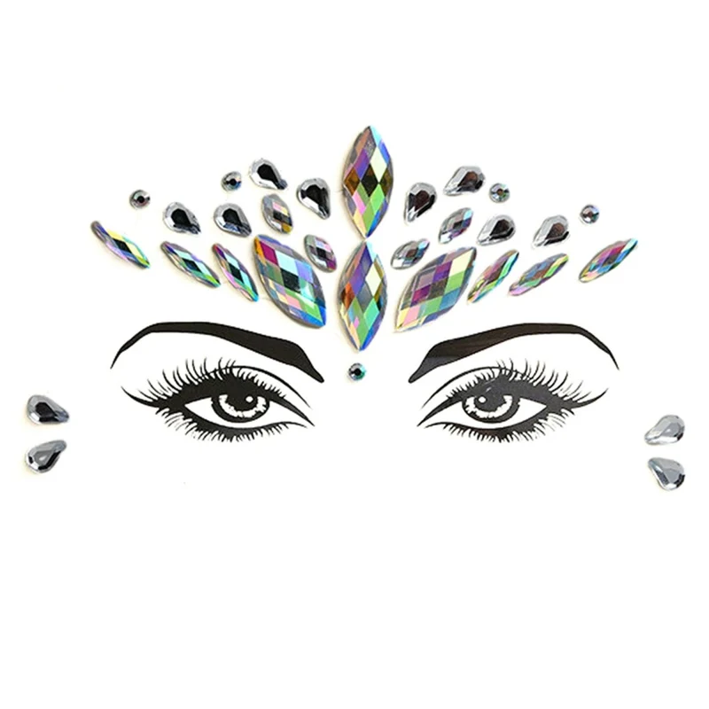 Angel Iridescent Face Art Crystal Stickers