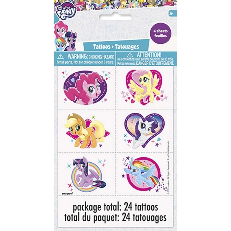 My Little Pony Tattoo Sheets, 4 Count