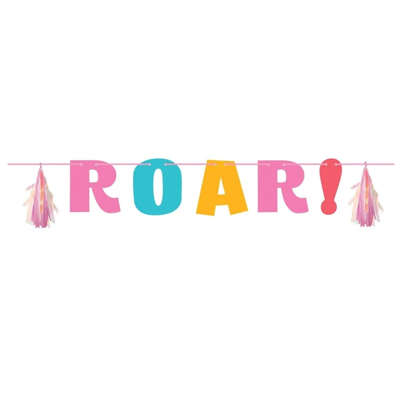 Dino Party Letter Banner with Tassels, 54 Inches, 1 Count