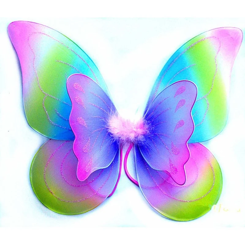 Rainbow Double Layer Wings, 20 Inches, 1 Count