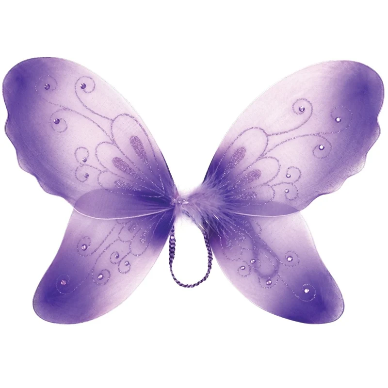 Purple Butterfly Wings and Wand for Adults