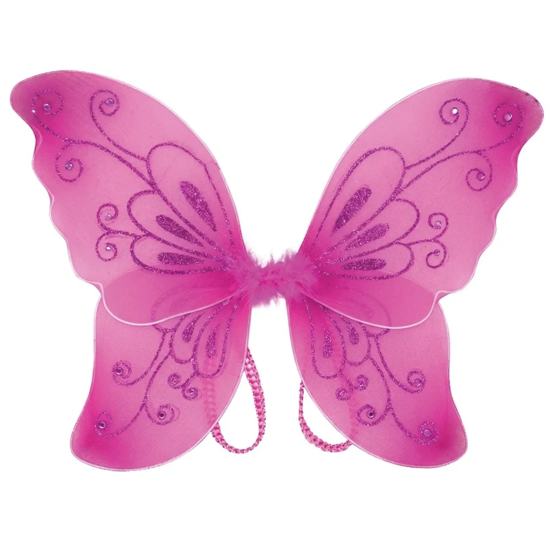 Fuchsia Butterfly Wings and Wand for Adults