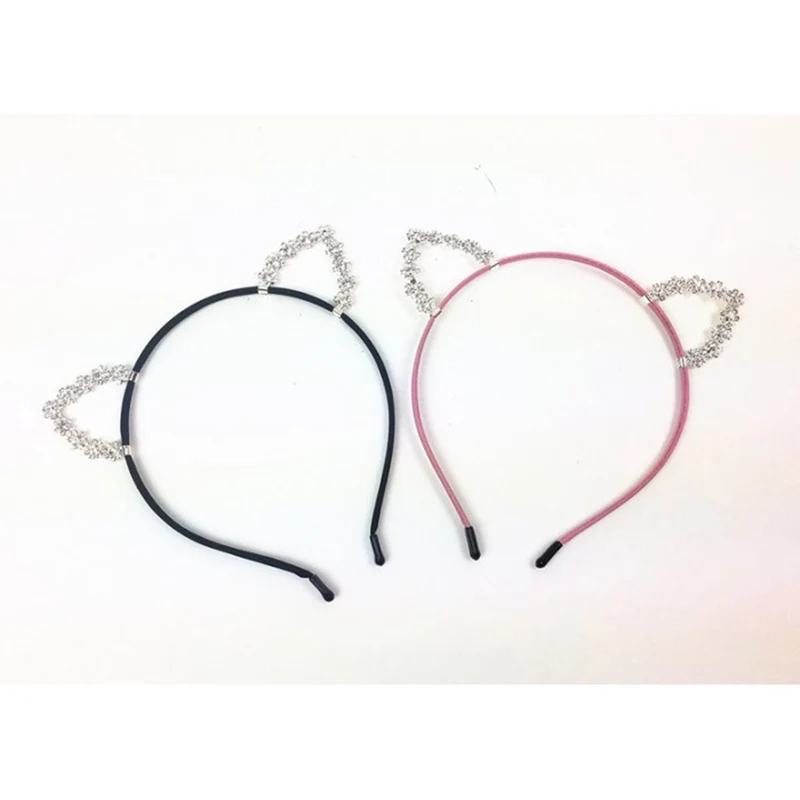 Black Crystal Cat Headband