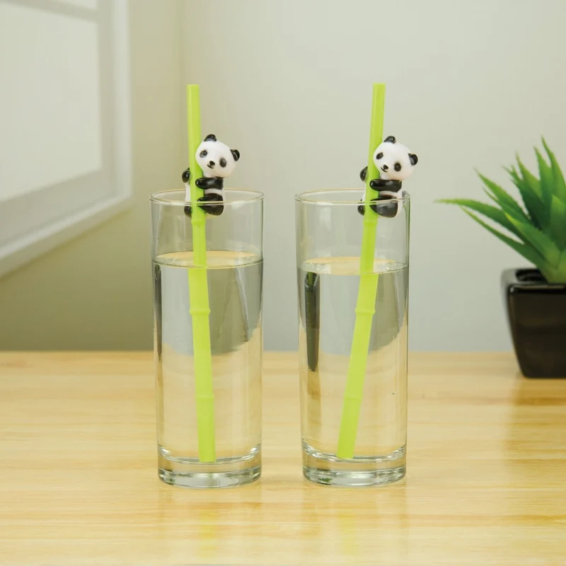 Reusable Panda Straws, 2 Count