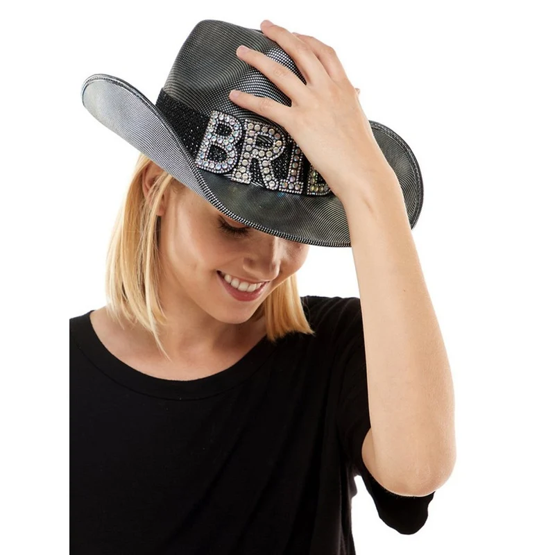 Bride Grey Cowboy Hat, 1 Count