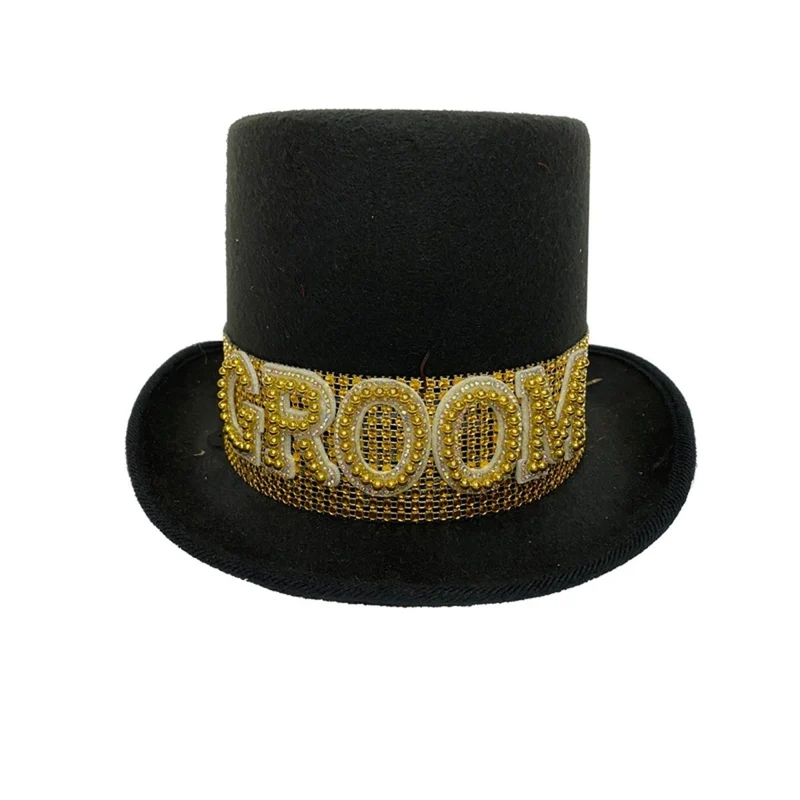 Groom Black Top Hat, 1 Count