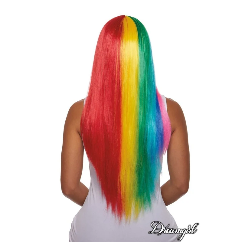 Primary Rainbow Wig for Adults