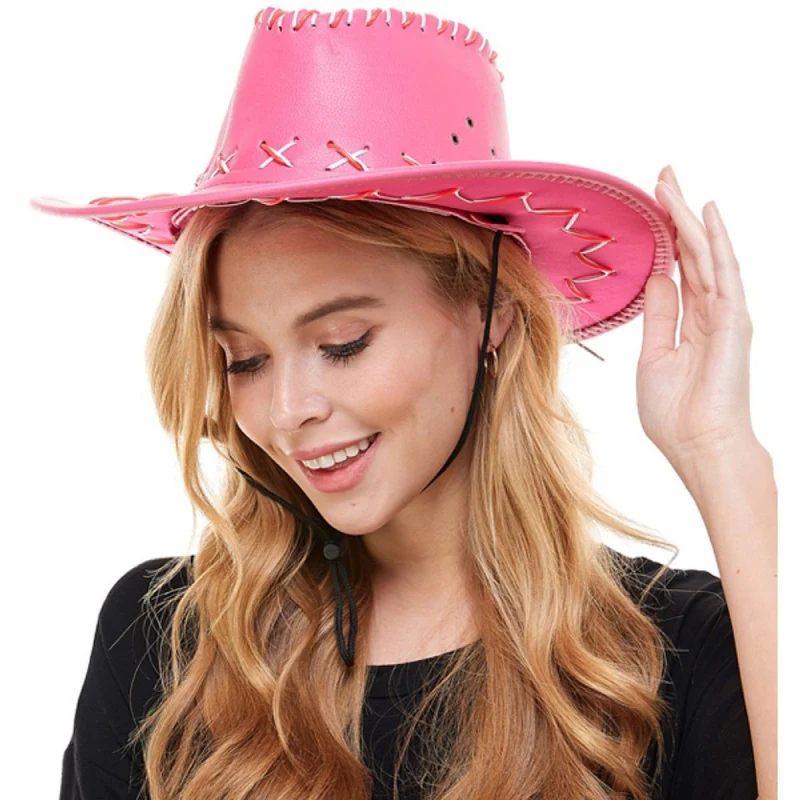 Light-Up Pink Cowboy Hat for Adults