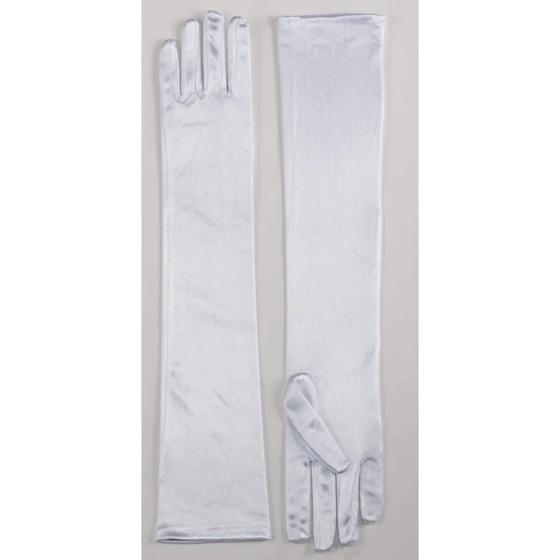 White Long Gloves for Adults, 22 in