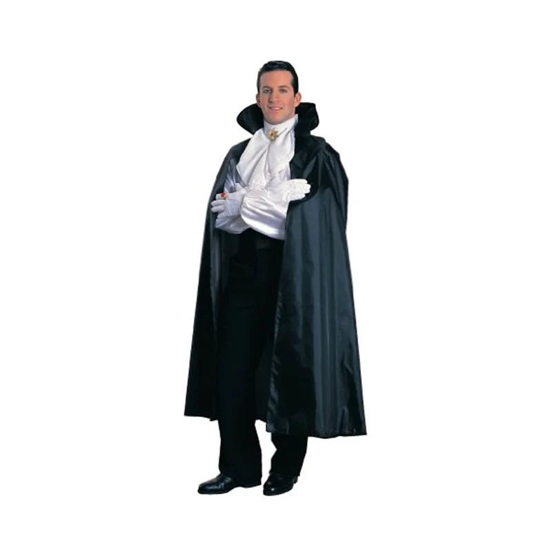 Black Taffeta Cape with Collar