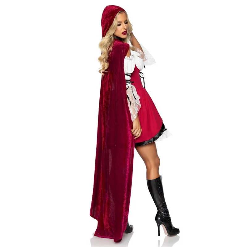Storybook Red Riding Hood Costume for Adults, Red and White Dress