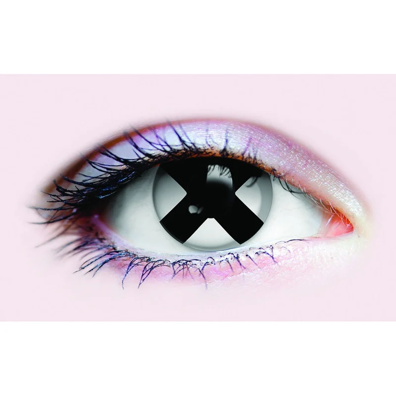 PRIMAL® Deadman I - Black & White Coloured Contact Lenses, 3 Month Usage
