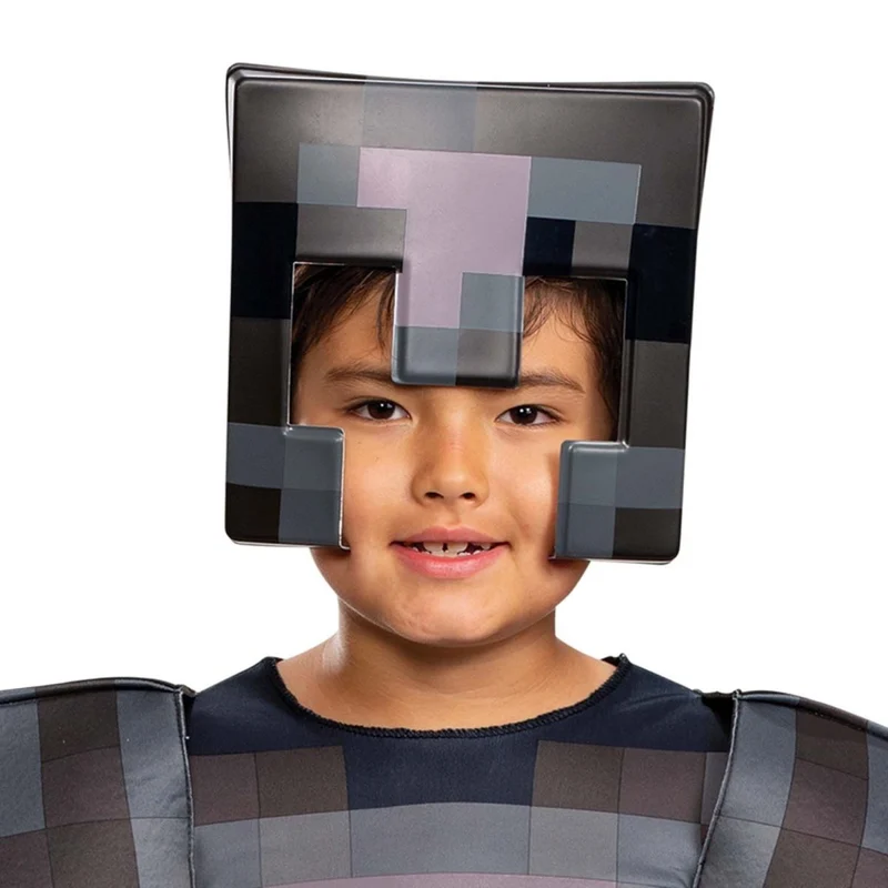 Minecraft Netherite Armor Classic Costume for Kids, Grey Jumpsuit