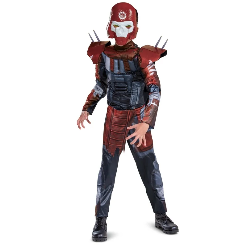Apex Legends Revenant Classic Muscle Costume for Kids, Red and Grey Jumpsuit