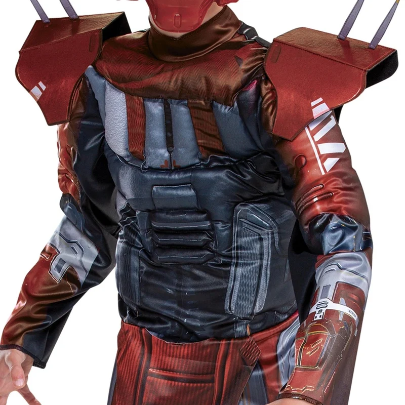 Apex Legends Revenant Classic Muscle Costume for Kids, Red and Grey Jumpsuit