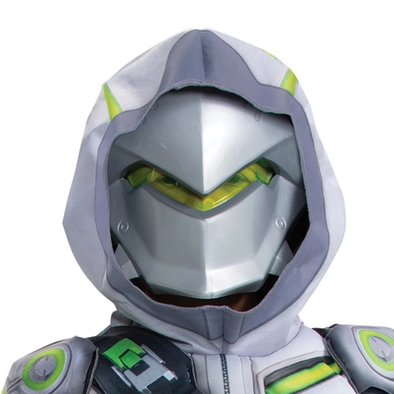 Overwatch 2 Genji Deluxe Muscle Costume for Kids, Grey Hooded Jumpsuit