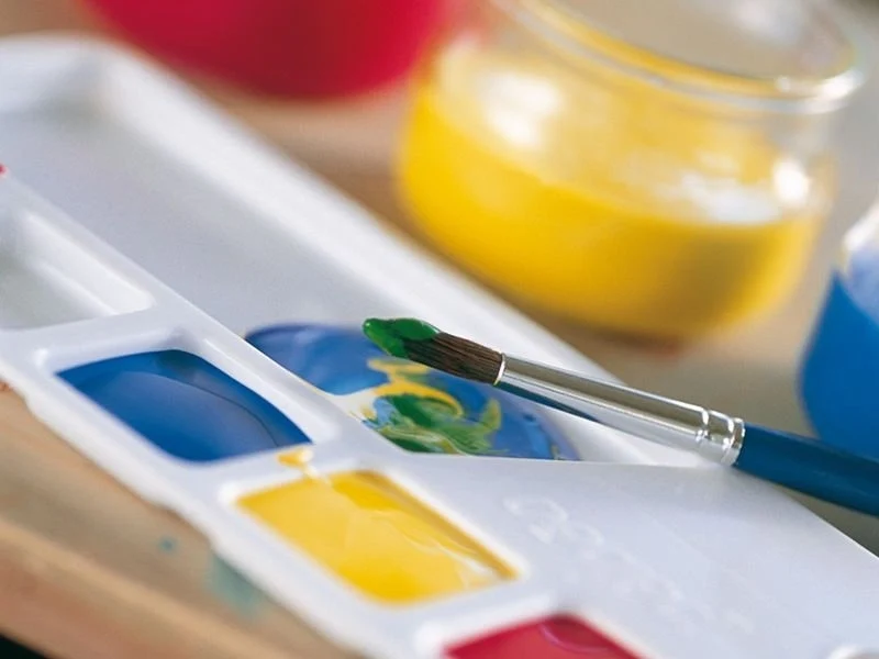 Boîte - 5 tubes de gouache primaire + palette