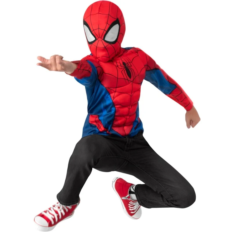 Marvel Spider-Man Deluxe Costume Kit for Kids, Muscle Top