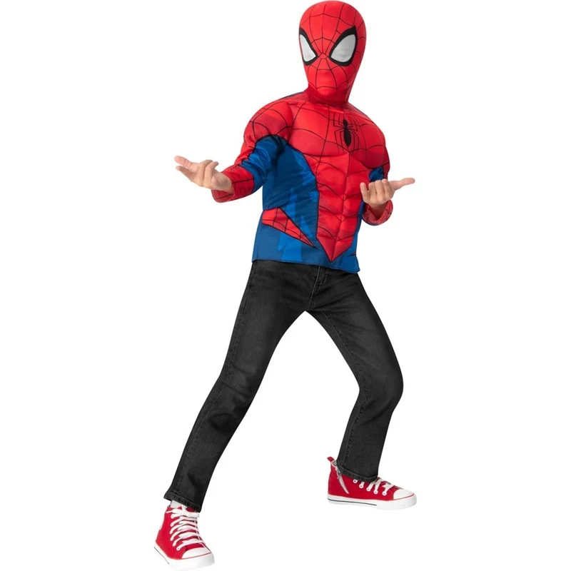 Marvel Spider-Man Deluxe Costume Kit for Kids, Muscle Top