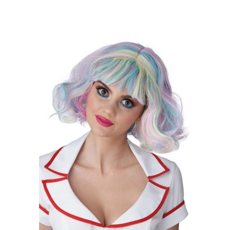 Pastel Rainbow Wig for Adults