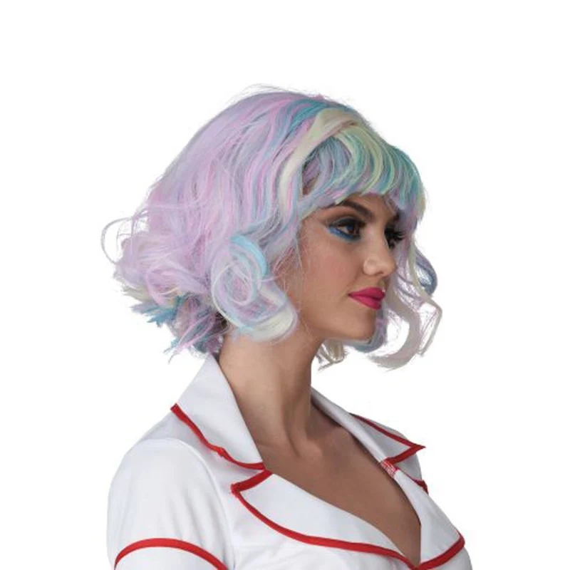 Pastel Rainbow Wig for Adults