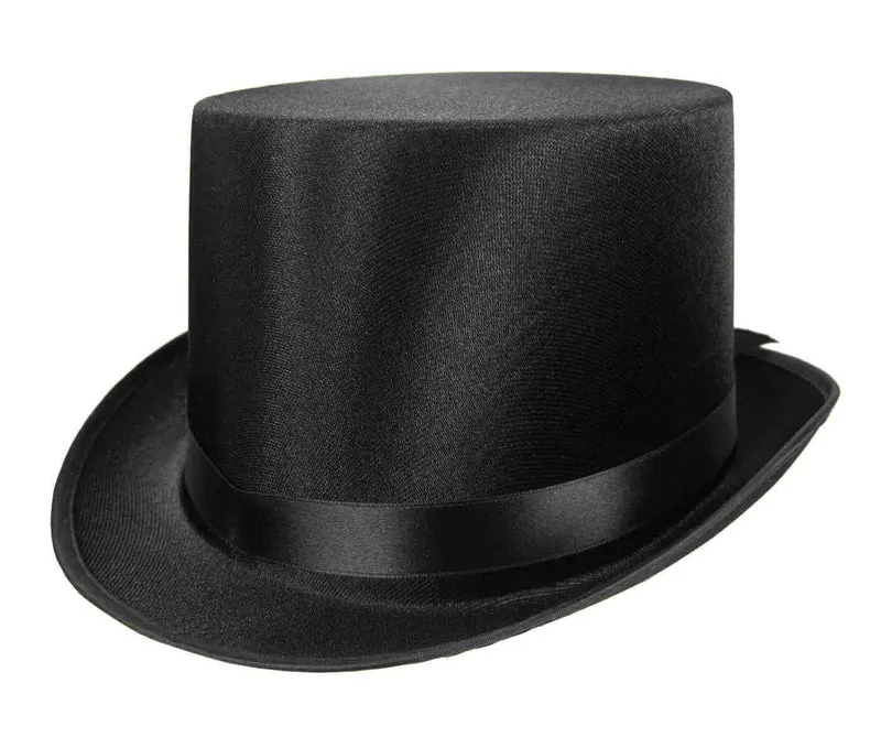 Black Satin Top Hat