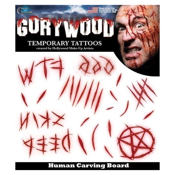 Carving Board Trauma Temporary Tattoos