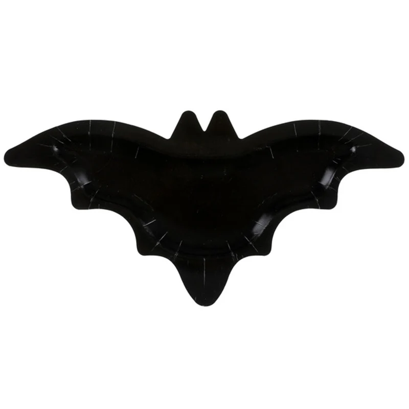 Halloween Pumpkin Bat Paper Plates, 10 Count
