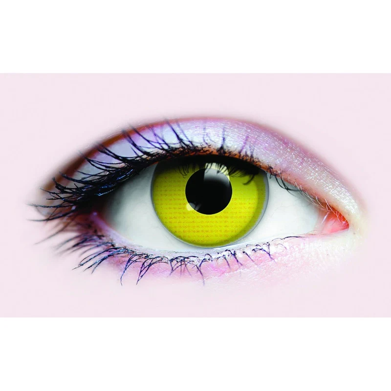 PRIMAL® Raven - Yellow Coloured Contact Lenses, 3 Month Usage