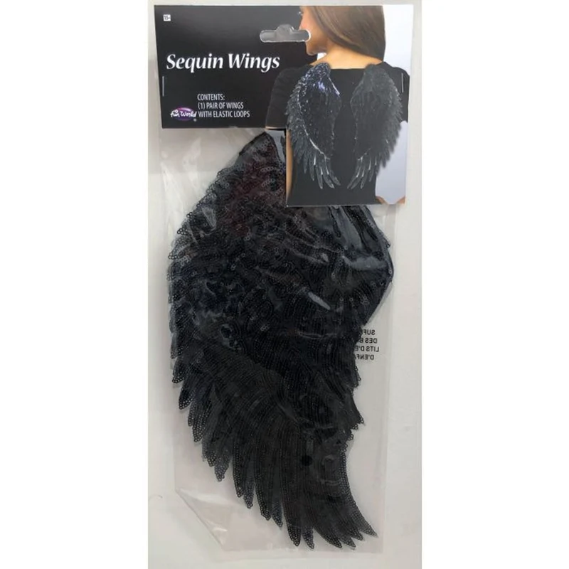 Black Sequin Wings