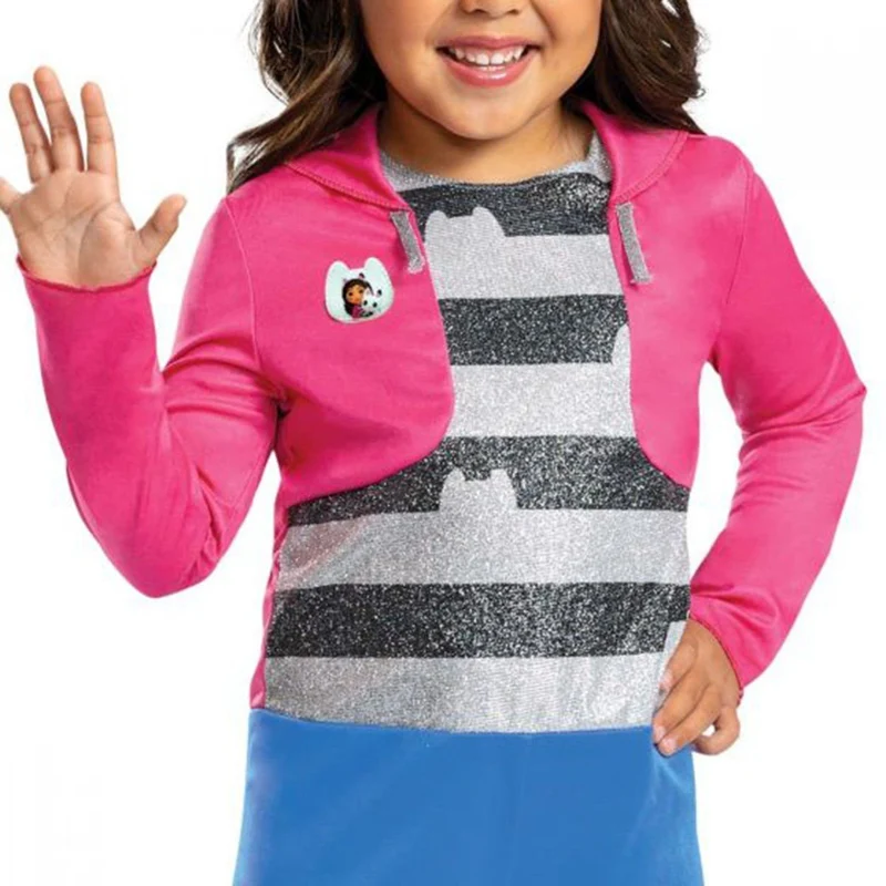 Gabby's Dollhouse Gabby Classic Costume for Toddlers, Blue and Pink Jumpsuit