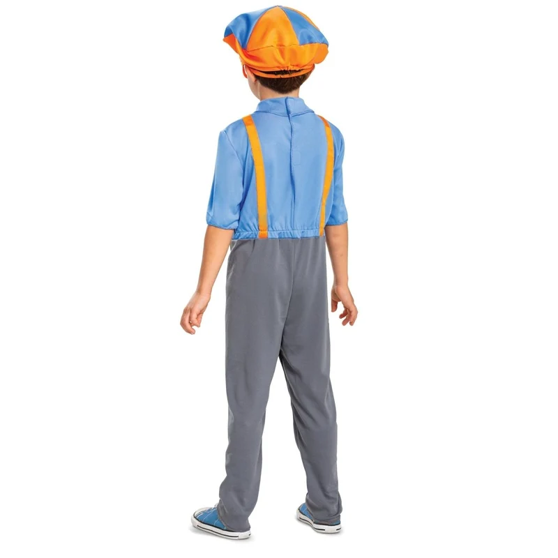 Blippi Classic Costume for Toddlers, Blue and Orange Jumpsuit