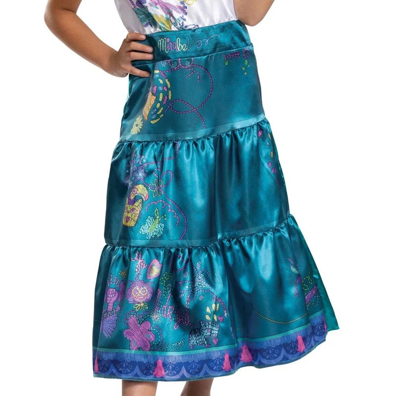 Disney Mirabel Classic Costume for Kids, Encanto, Blue Floral Dress