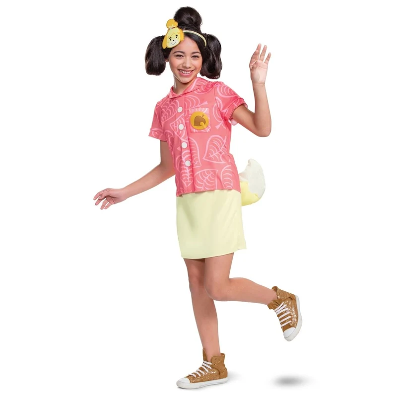 Nintendo Animal Crossing Isabelle Classic Costume for Kids, Pink and Beige Dress