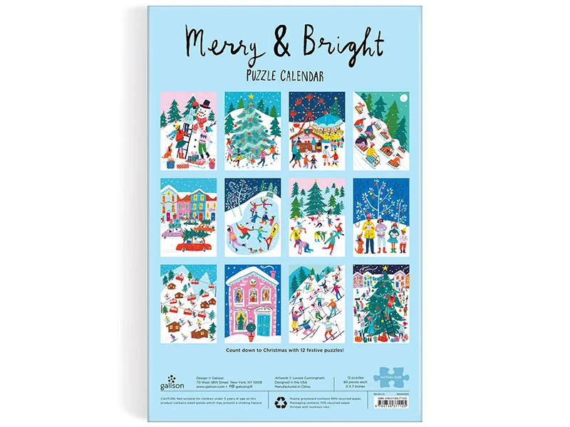 Calendrier de l'avent puzzle - 12 puzzles de Noël