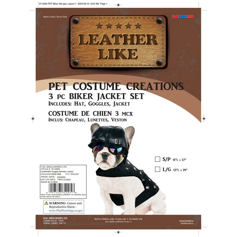 Doggie Biker Costume for Dogs