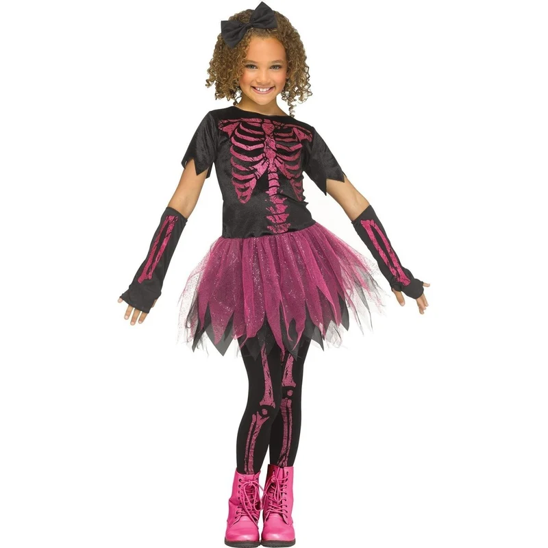 Skele-Witch Costume for Kids, Pink Dress