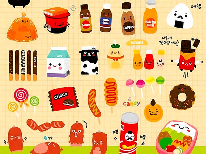 Stickers World Funny - Food Collection
