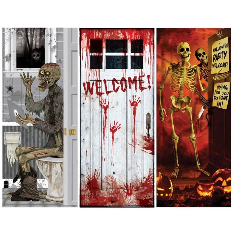 Creepy Look Door Cover, Assortment, 1 Count