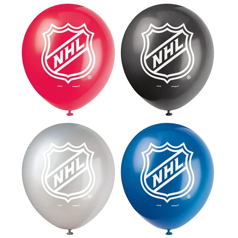 Hockey NHL Latex Balloons, 12 in, 8 Count
