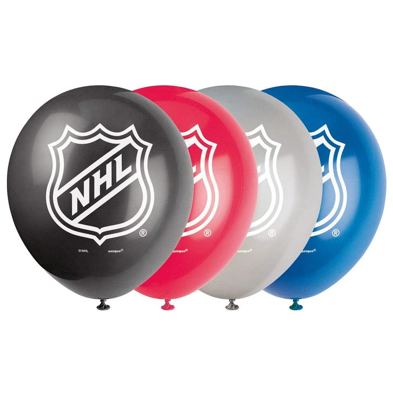 Hockey NHL Latex Balloons, 12 in, 8 Count