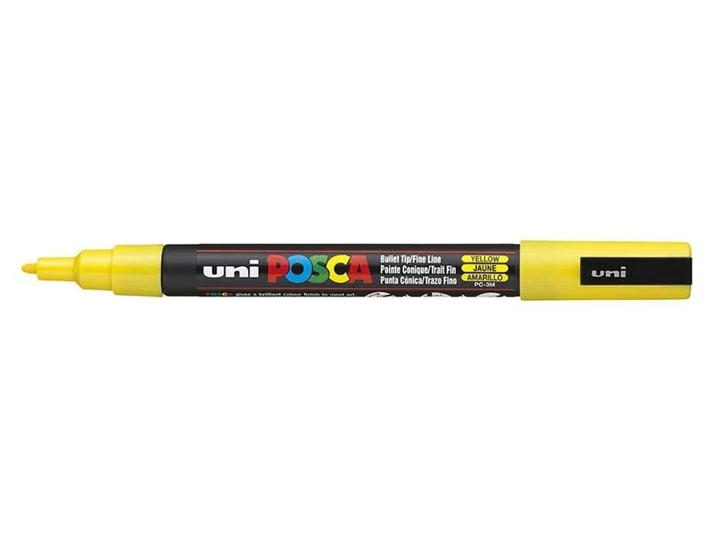 Marqueur posca - pointe fine 1,5 mm - Jaune - PC3M