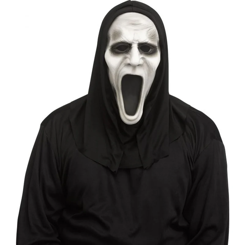 Silent Screamer Mask with Hood for Adults