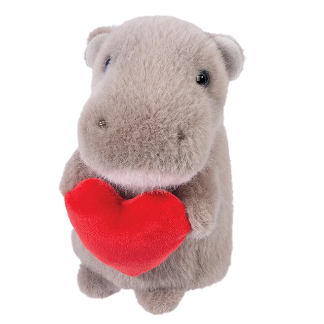 Hippo W/Heart Plushie