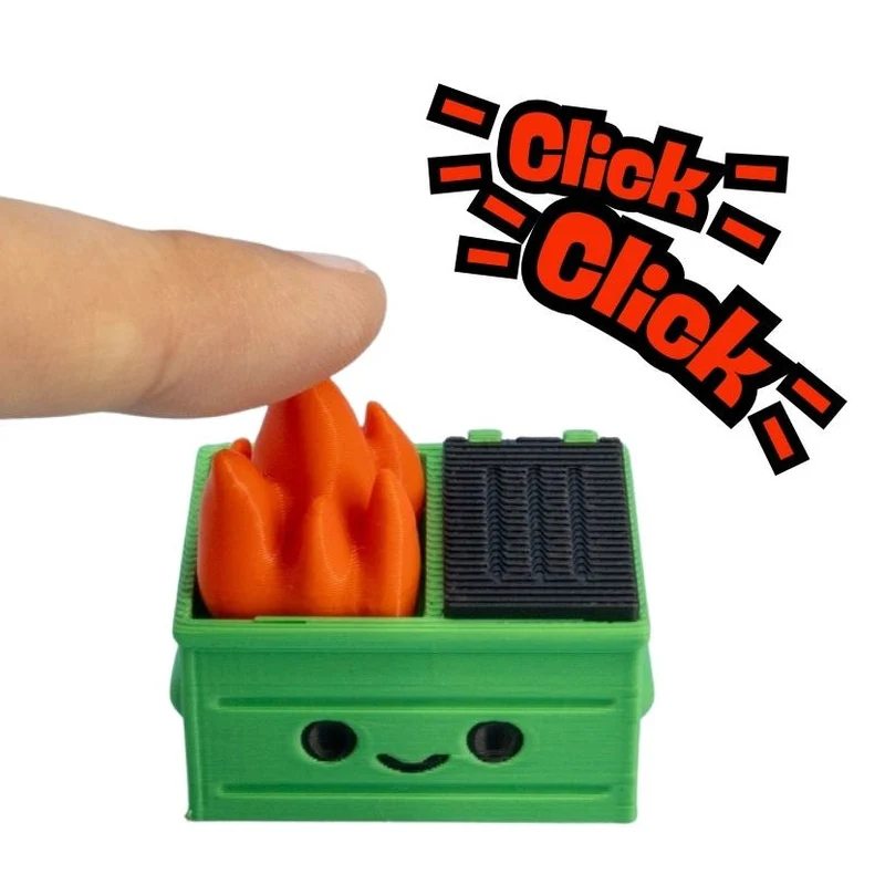 Dumpster Fire Clicker Keychain