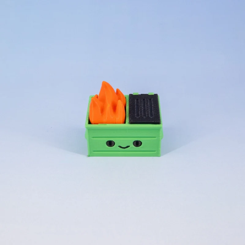 Dumpster Fire Clicker Keychain