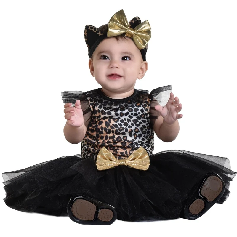 Cute Cat Costume for Babies, Leopard Pattern Dress
