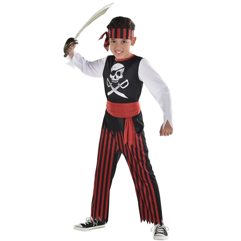 Shipmatey Costume for Kids, Red and Black Jumpsuit