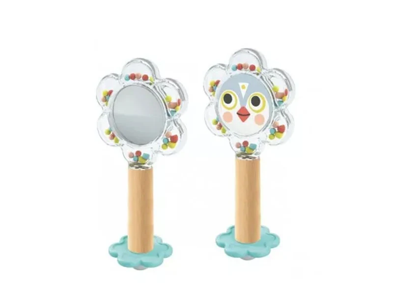 Hochet Fleur bébé Miroir - 3 mois - Djeco